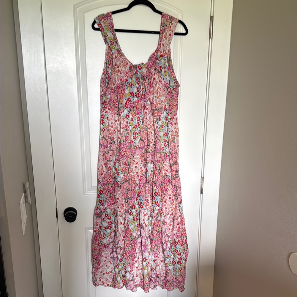 Angie Pink Floral Maxi Dress